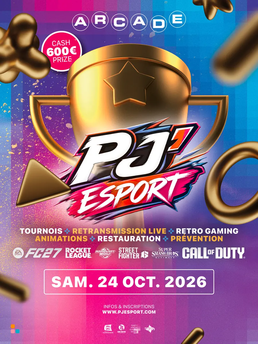 Affiche PJ'ESPORT — samedi 24 octobre 2026 à L'ARCADE